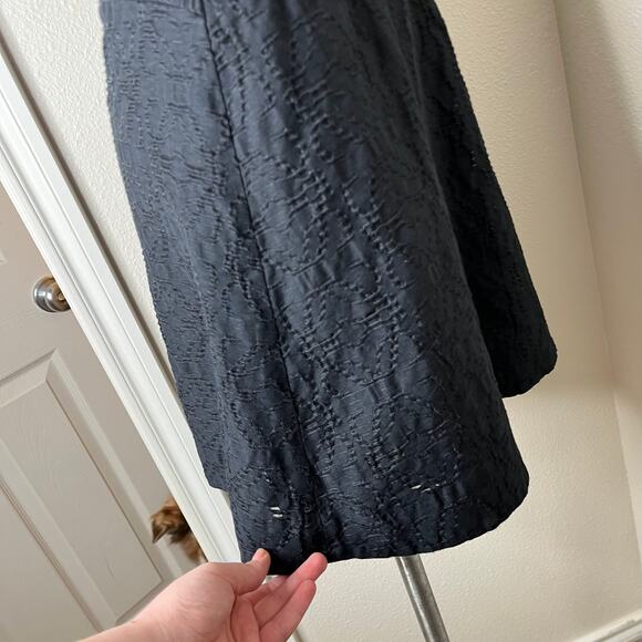 J. Crew Sleeveless Jacquard Eyelet Fit & Flare Dress Black Size 2 #C9228 - Picture 11 of 14